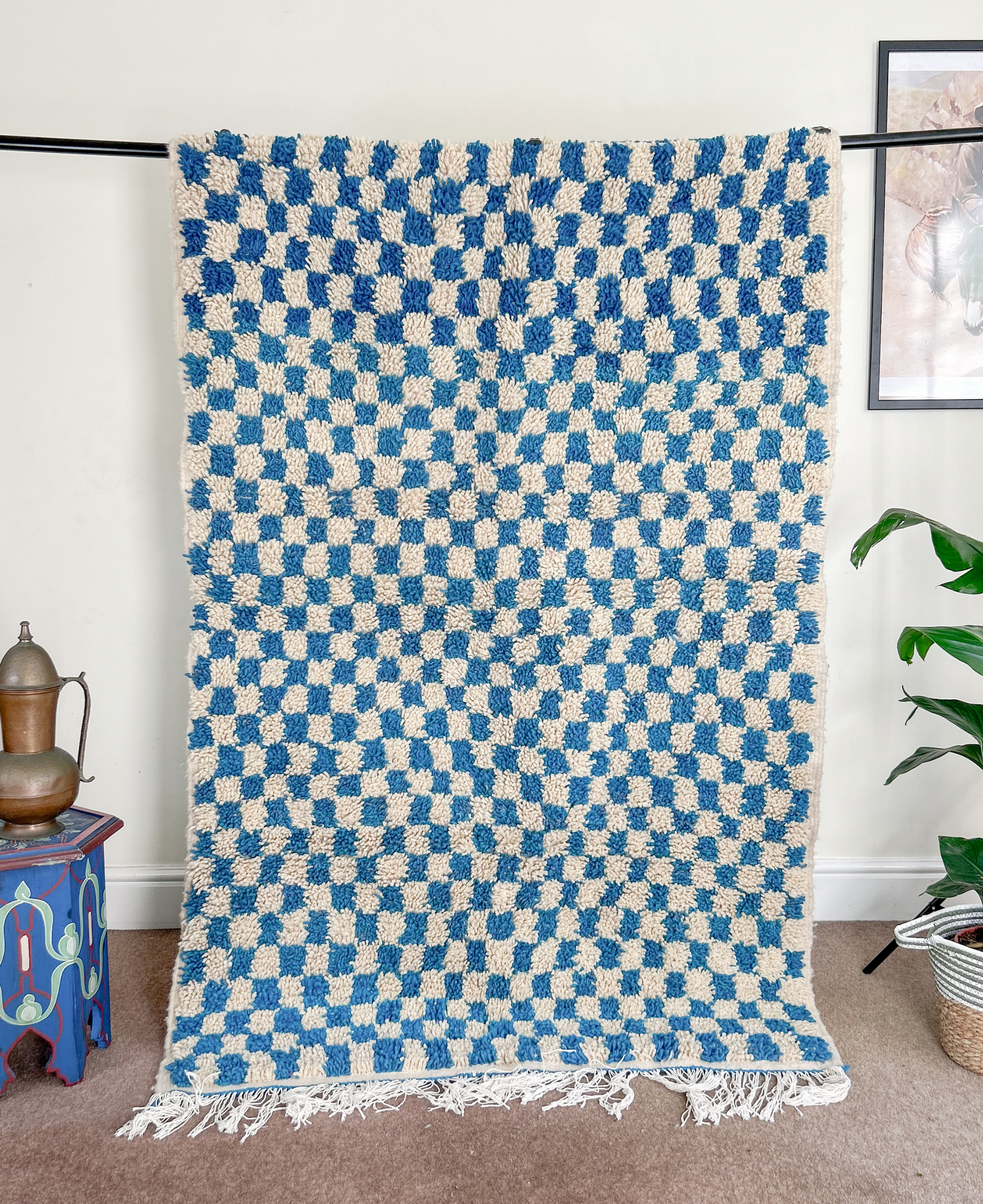 Moroccan Handmade Checkerboard Rug - Checkered Rugs  317x196cm (Mina)