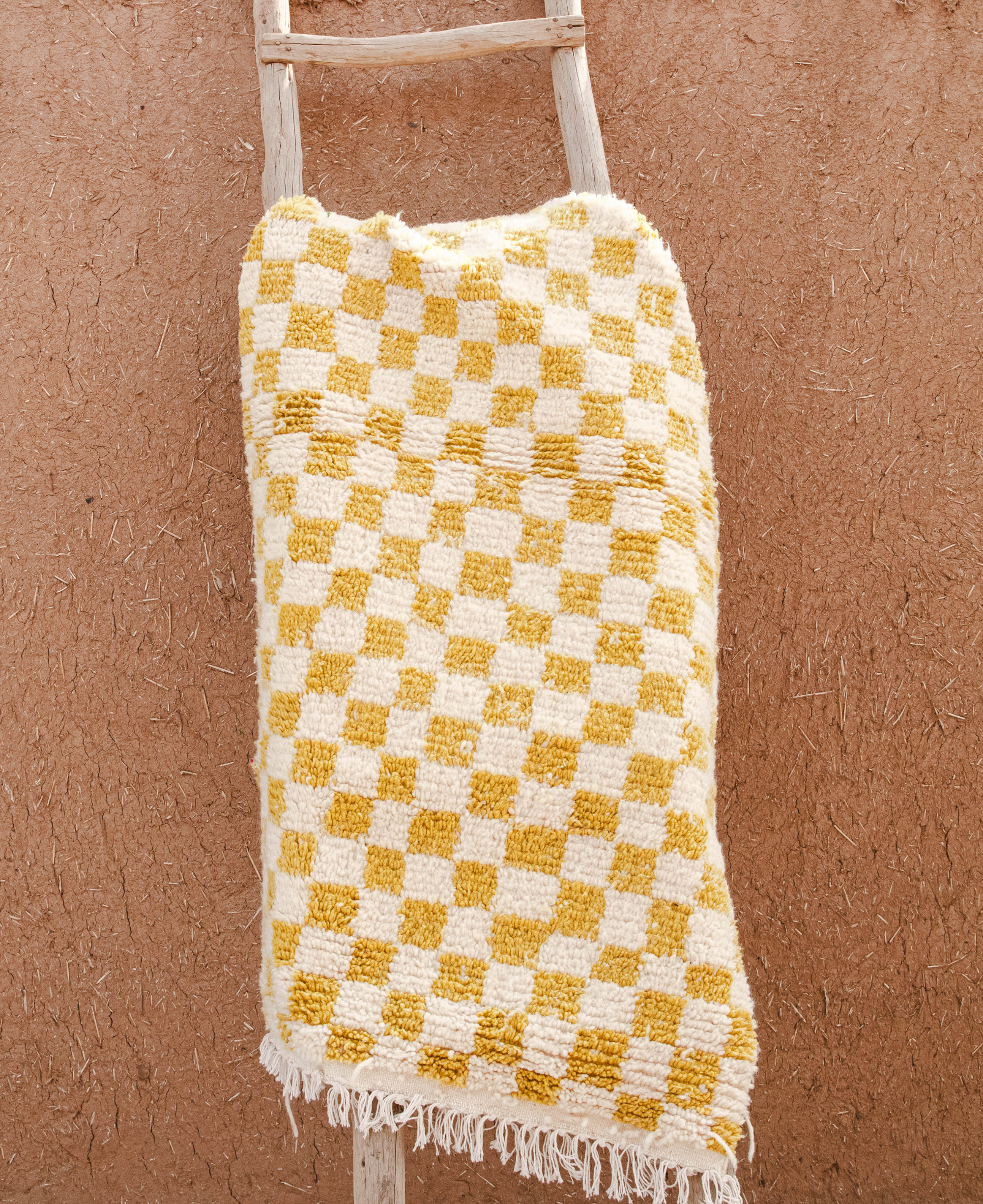 Moroccan Checkered Wool Rug 
