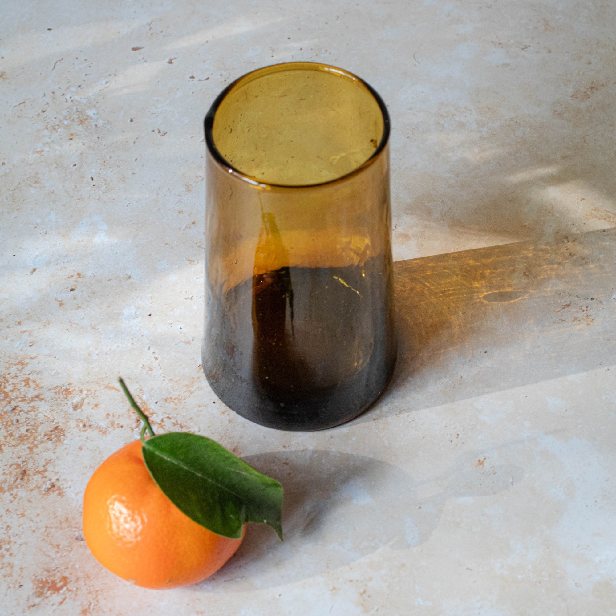 Handmade Moroccan Beldi Glass - Brown