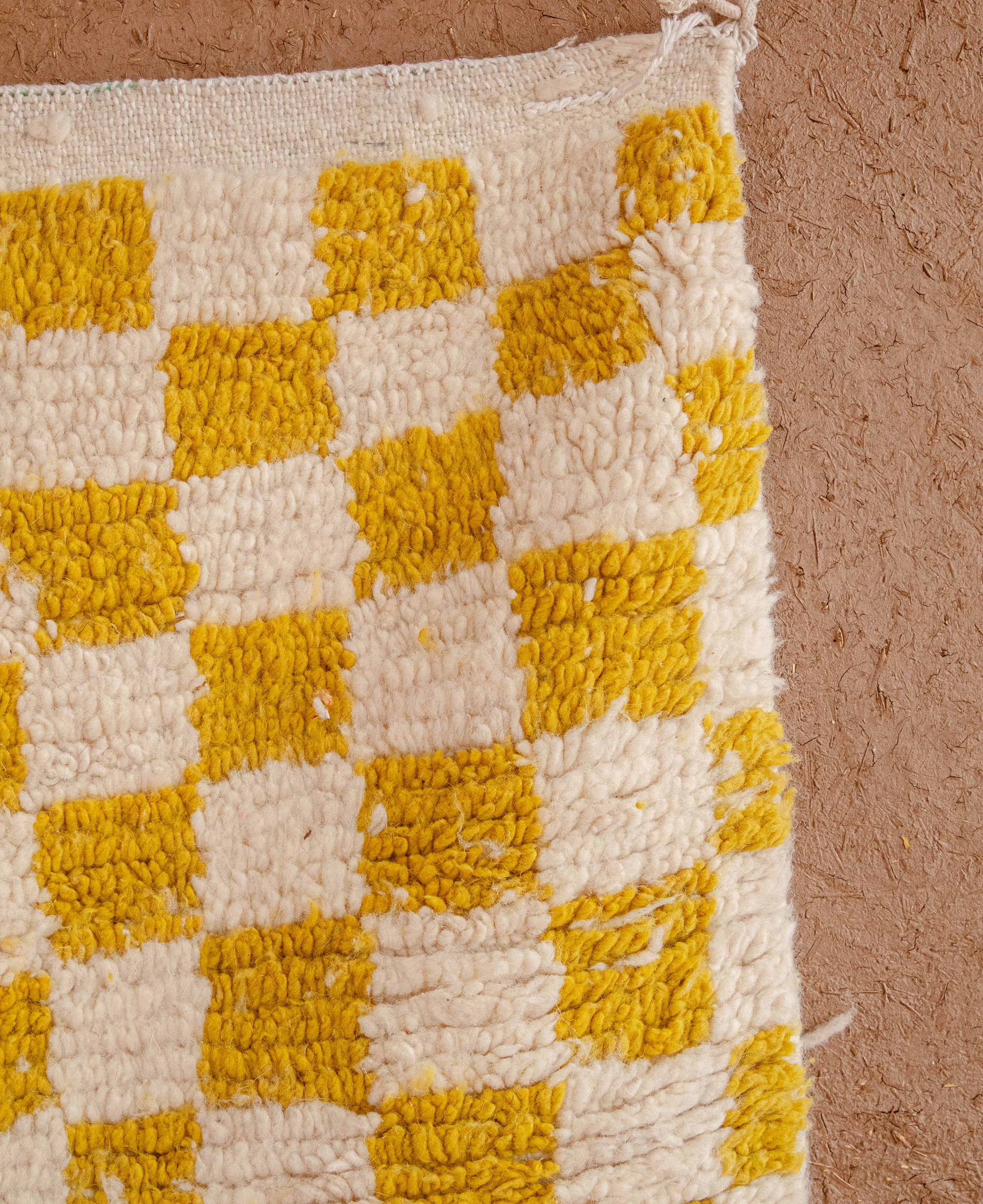 Moroccan Checkered Wool Rug 