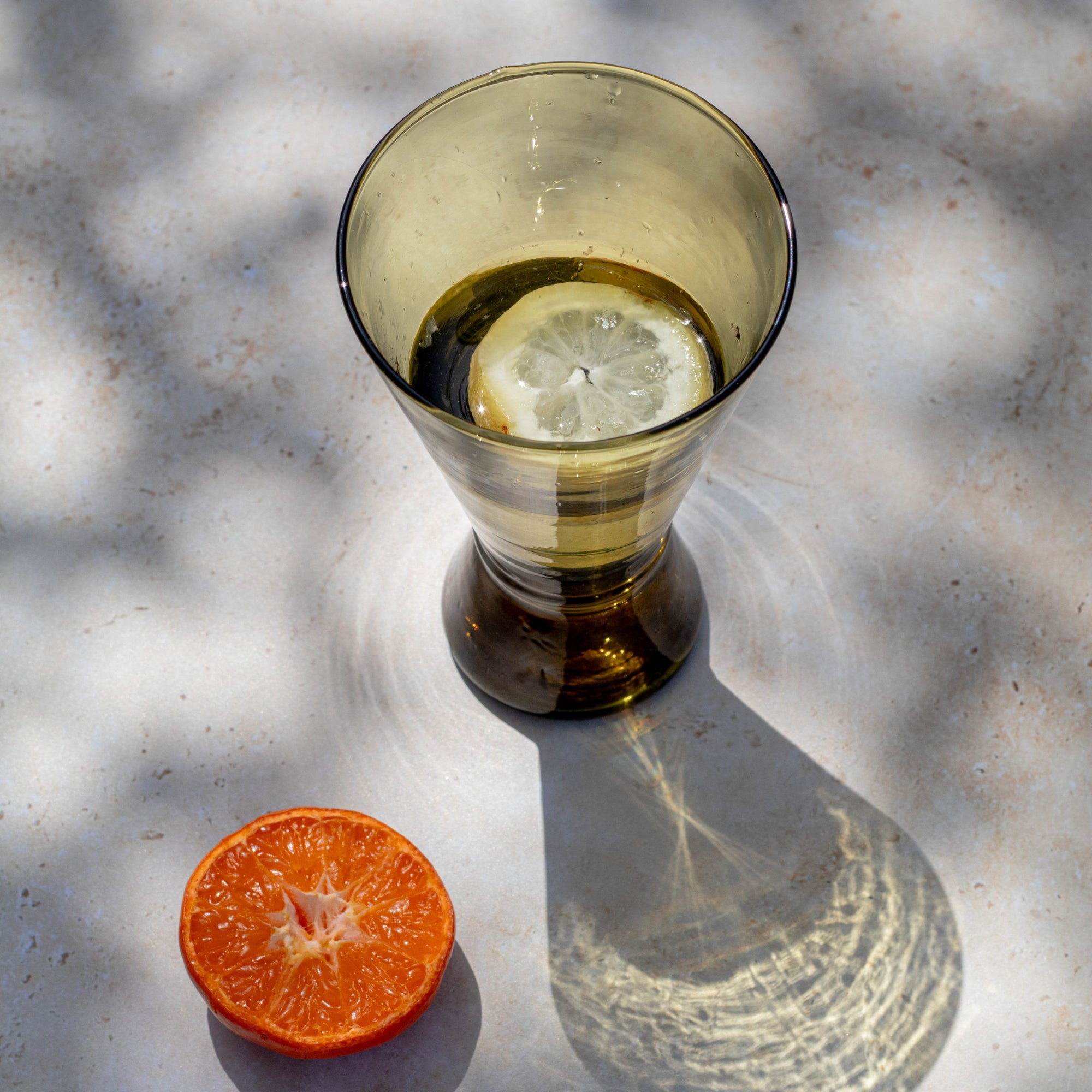 Amber Handblown Beldi Glass | Moroccan Mouth-Blown
