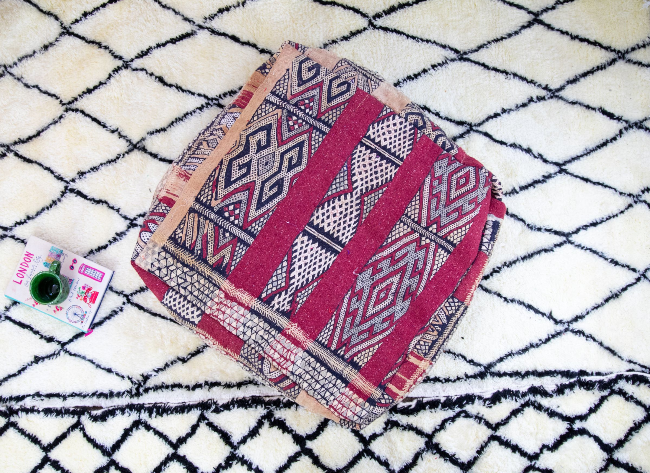 Handmade Moroccan Floor Cushions, Ottomans, and Poufs for Unique Home Décor (Sara)