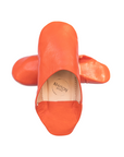 Moroccan Babouche Slippers, Tangerine