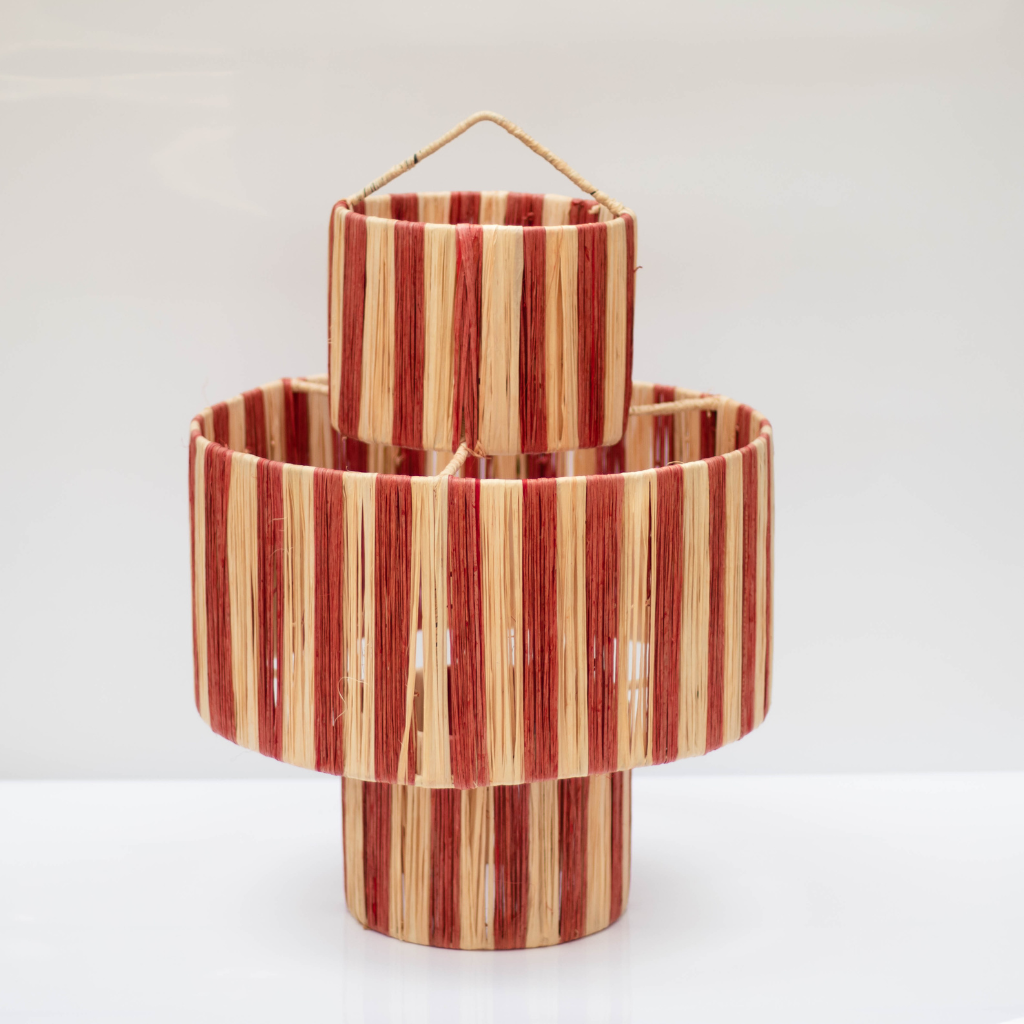 Raffia Pendant Light - Hanging Lampshade in raffia