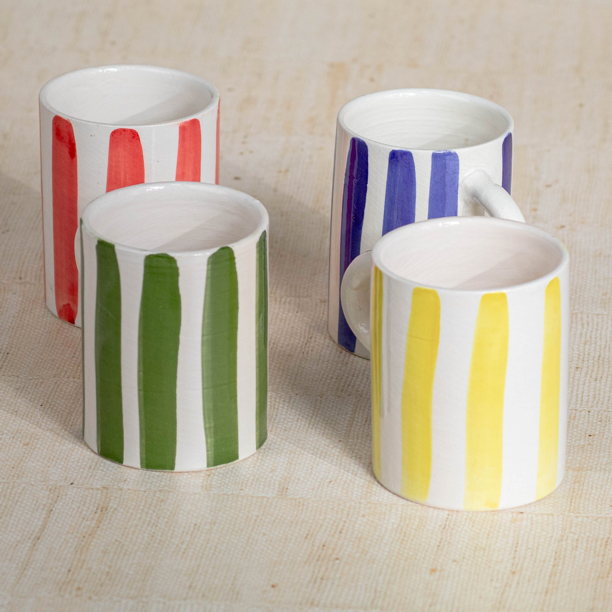 Handmade Striped Coffee Mug 