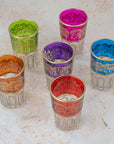 Moroccan Tea Glasses – Multicolour Gold Set of 6