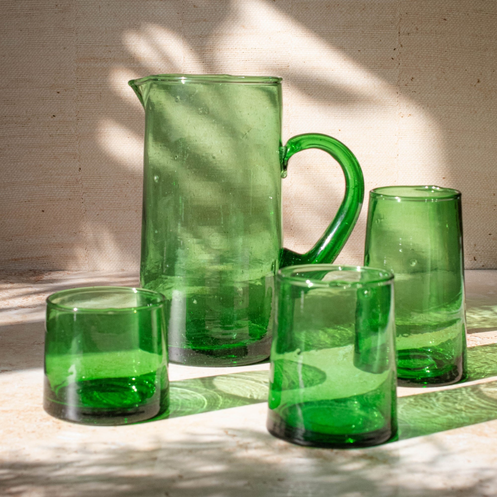 Handmade Moroccan Beldi Glass - Green