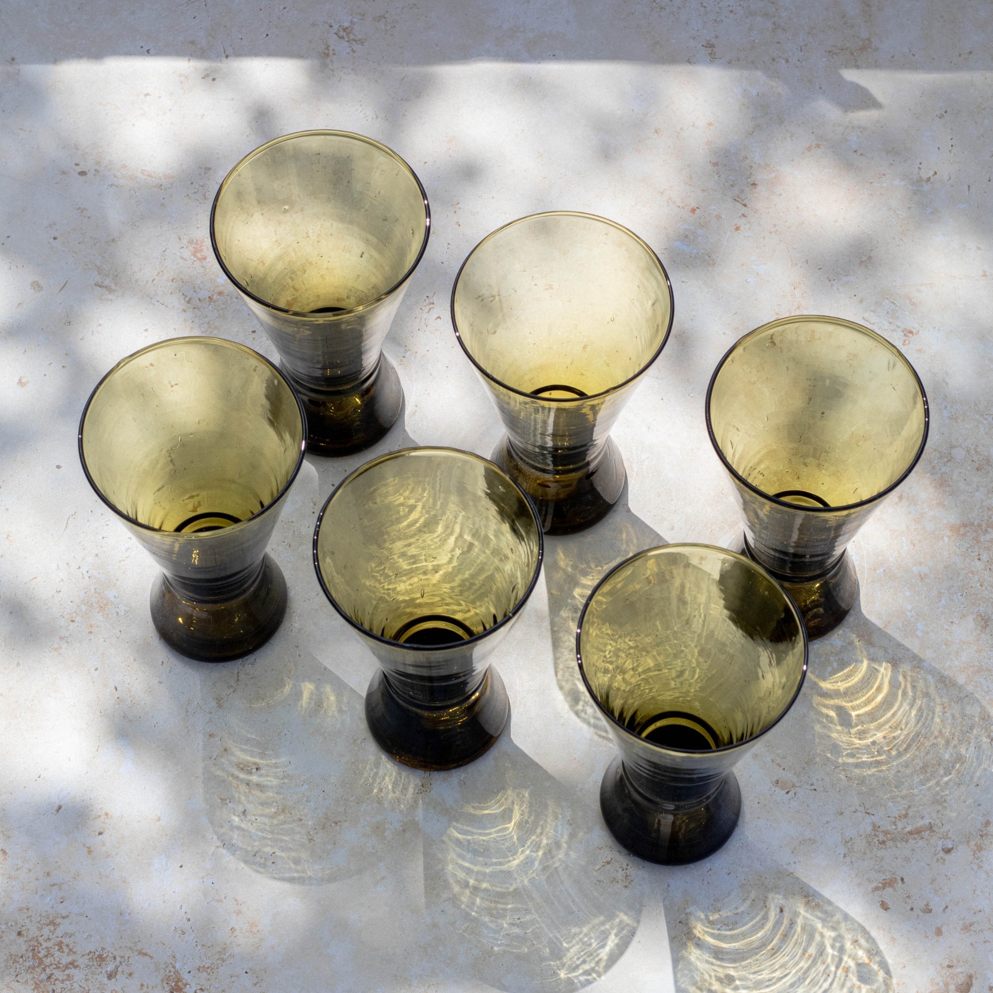 Amber Handblown Beldi Glass | Moroccan Mouth-Blown

