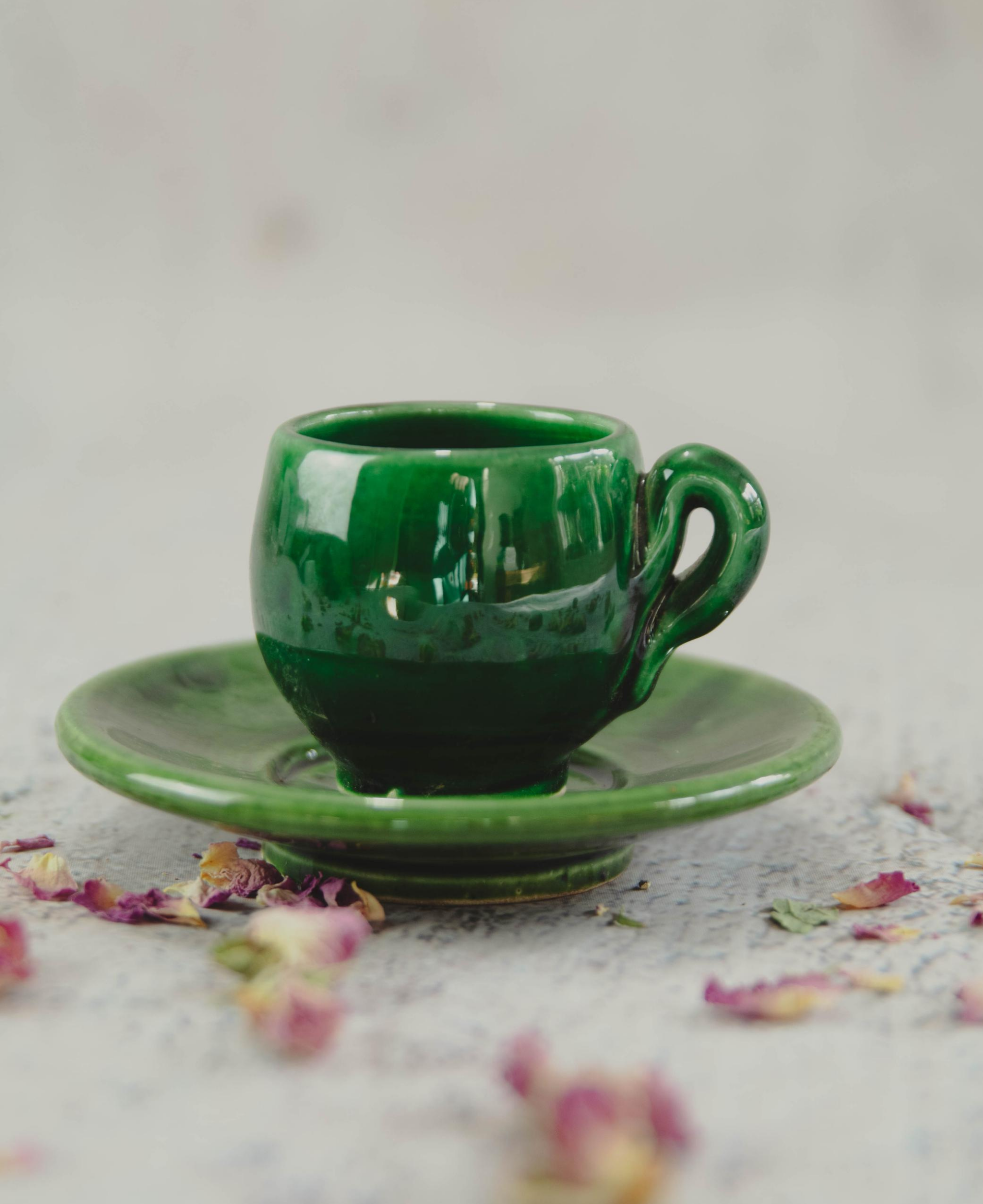 Tamegroute Pottery Espresso Set: Handcrafted Moroccan Charm for Stylish Coffee Moments