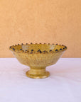 Tamegroute Ochre Pedestal Bowl – Handmade Moroccan Ceramic