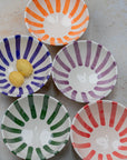 Handmade Moroccan Ceramic Bowl - Red Stripes