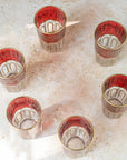 Moroccan Tea Glasses – Ruby Red & Gold Set of 6
