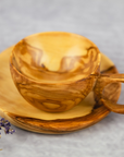 Thuya Wood Coffee Cup and Saucer Set - Wooden Coffee Cup Minimalist Kitchen