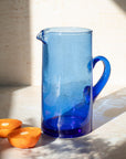 Handmade Beldi Glass Jug - blue
