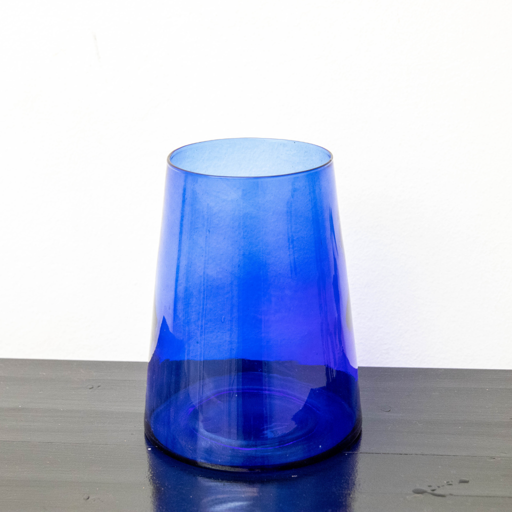 Handblown Moroccan Beldi Glass Vase – Sustainable Recycled Glass Home Décor