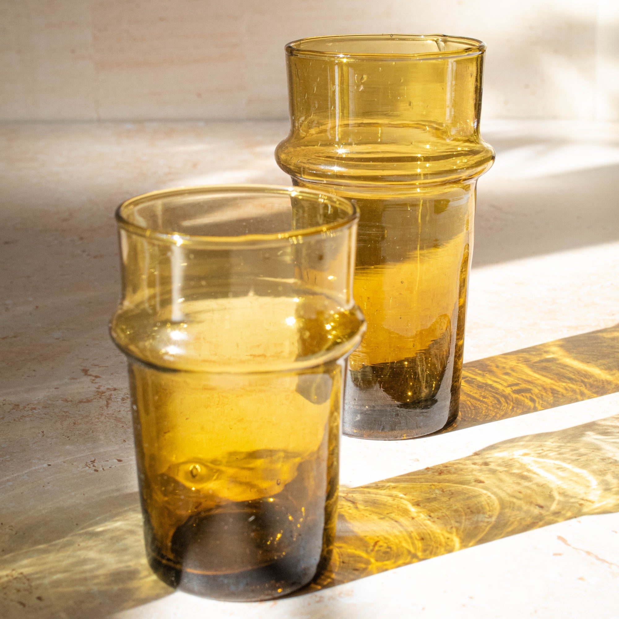 Handmade Beldi Tea Glasses Set - Amber