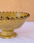 Tamegroute Ochre Pedestal Bowl – Handmade Moroccan Ceramic