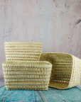 Handmade Rectangular Woven Rattan Storage Basket - Wicker Baskets 
