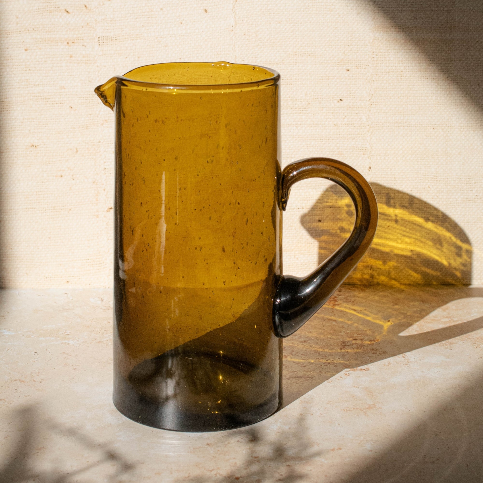 Handmade Beldi Glass Jug - Brown