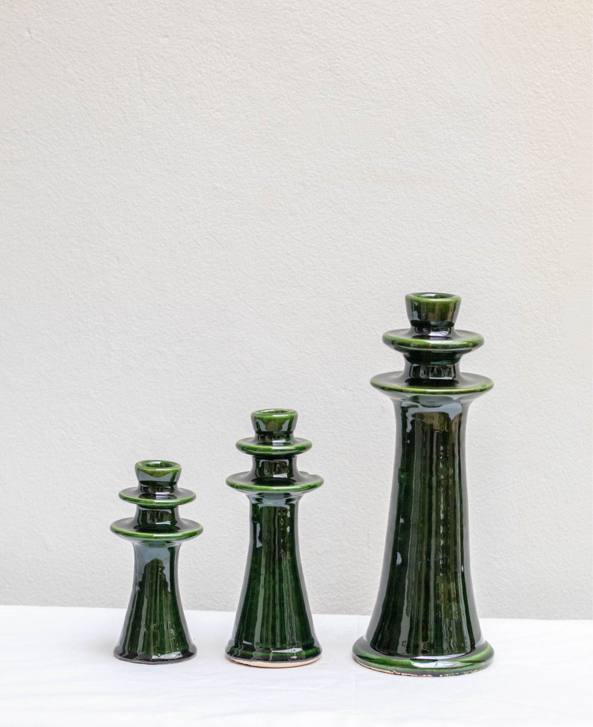Moroccan Candle Holders - Green 3 Sizes 