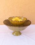 Tamegroute Ochre Pedestal Bowl – Handmade Moroccan Ceramic