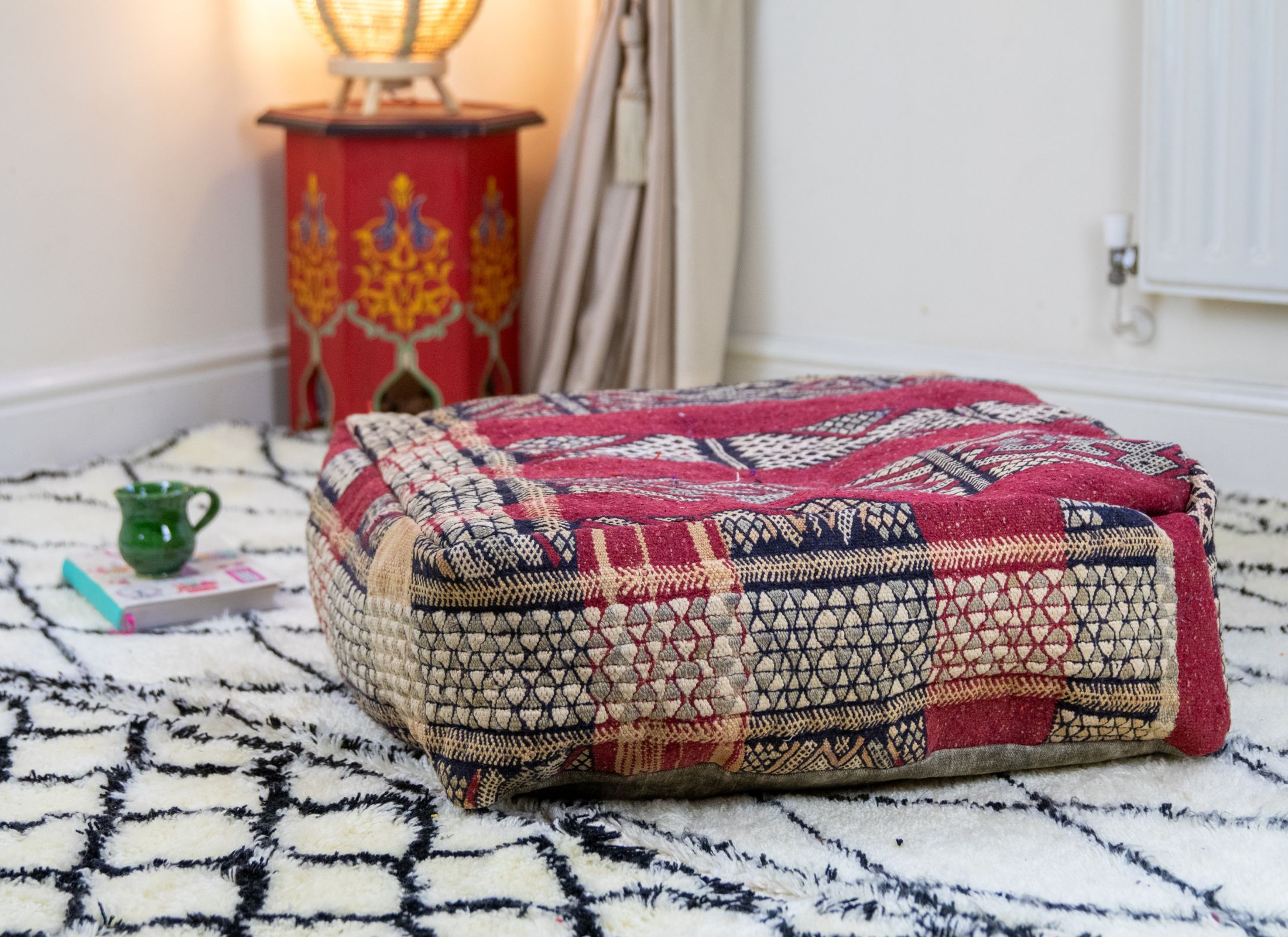 Handmade Moroccan Floor Cushions, Ottomans, and Poufs for Unique Home Décor (Sara)