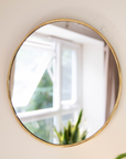 Moroccan Handcrafted Brass Mirror: Round