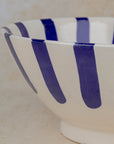 Handmade Moroccan Ceramic Bowl - Blue Stripes