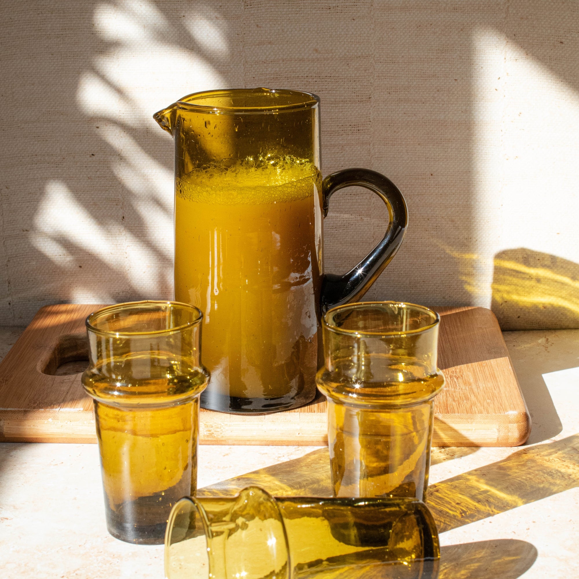Handmade Beldi Tea Glasses Set - Amber