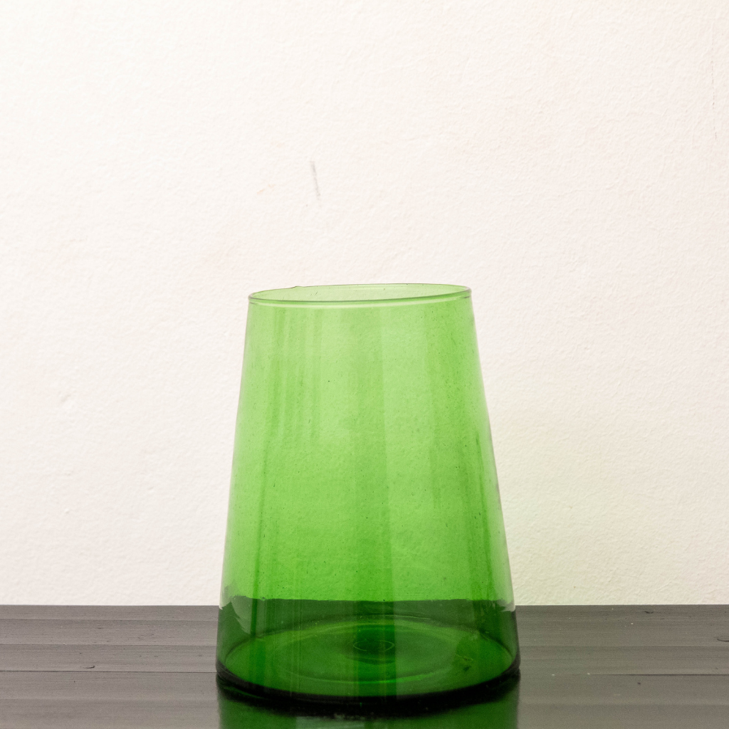 Handblown Moroccan Beldi Glass Vase – Sustainable Recycled Glass Home Décor