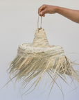 Moroccan Pendant Light with Natural Fiber Fringes