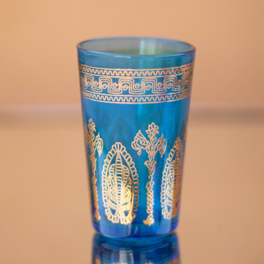 Handcrafted Moroccan Tea Glasses – Multicoloured Set of 6 for Stylish Serving