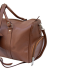 Moroccan Leather Weekend Bag with Shoe Pocket