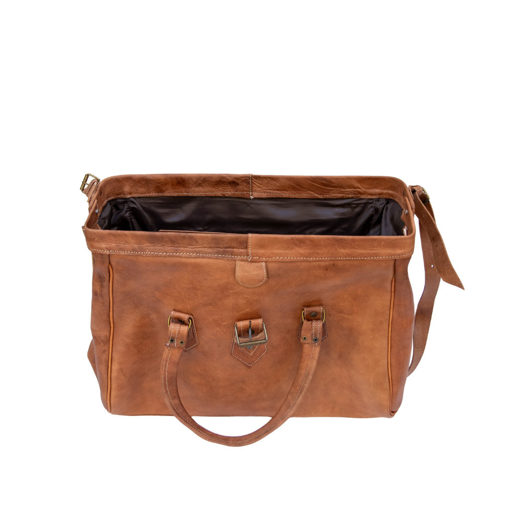 Moroccan Leather Weekender Bag