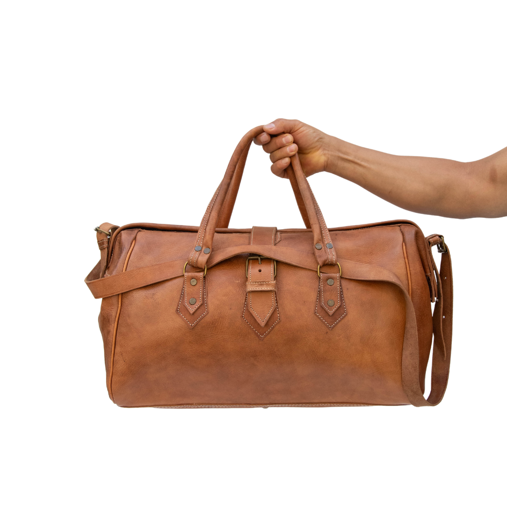 Moroccan Leather Weekender Bag