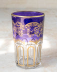 Moroccan Tea Glasses – Violet Purple & Gold Set of 6