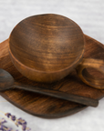 3 Piece Handcrafted Thuya Wood Coffee Sacuset Set - Handcrafted Wood Espresso Cup Rustic Coffee Lover Gift Idea
