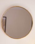 Moroccan Handcrafted Brass Mirror: Round