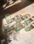 Recycled Moroccan Beldi Clear Tea Glasses Set