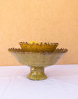 Tamegroute Ochre Pedestal Bowl – Handmade Moroccan Ceramic