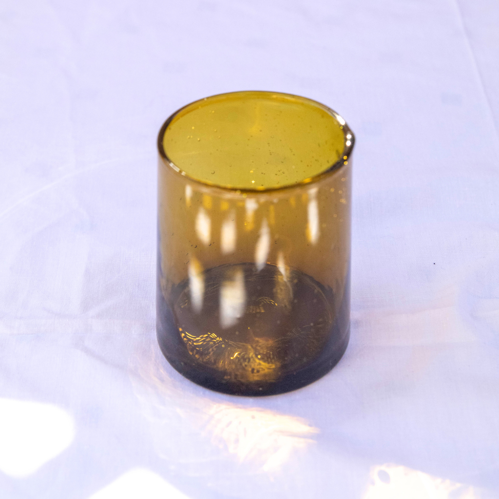 Handblown Amber Beldi Tumbler/Highball Glass – Authentic Moroccan Glassware