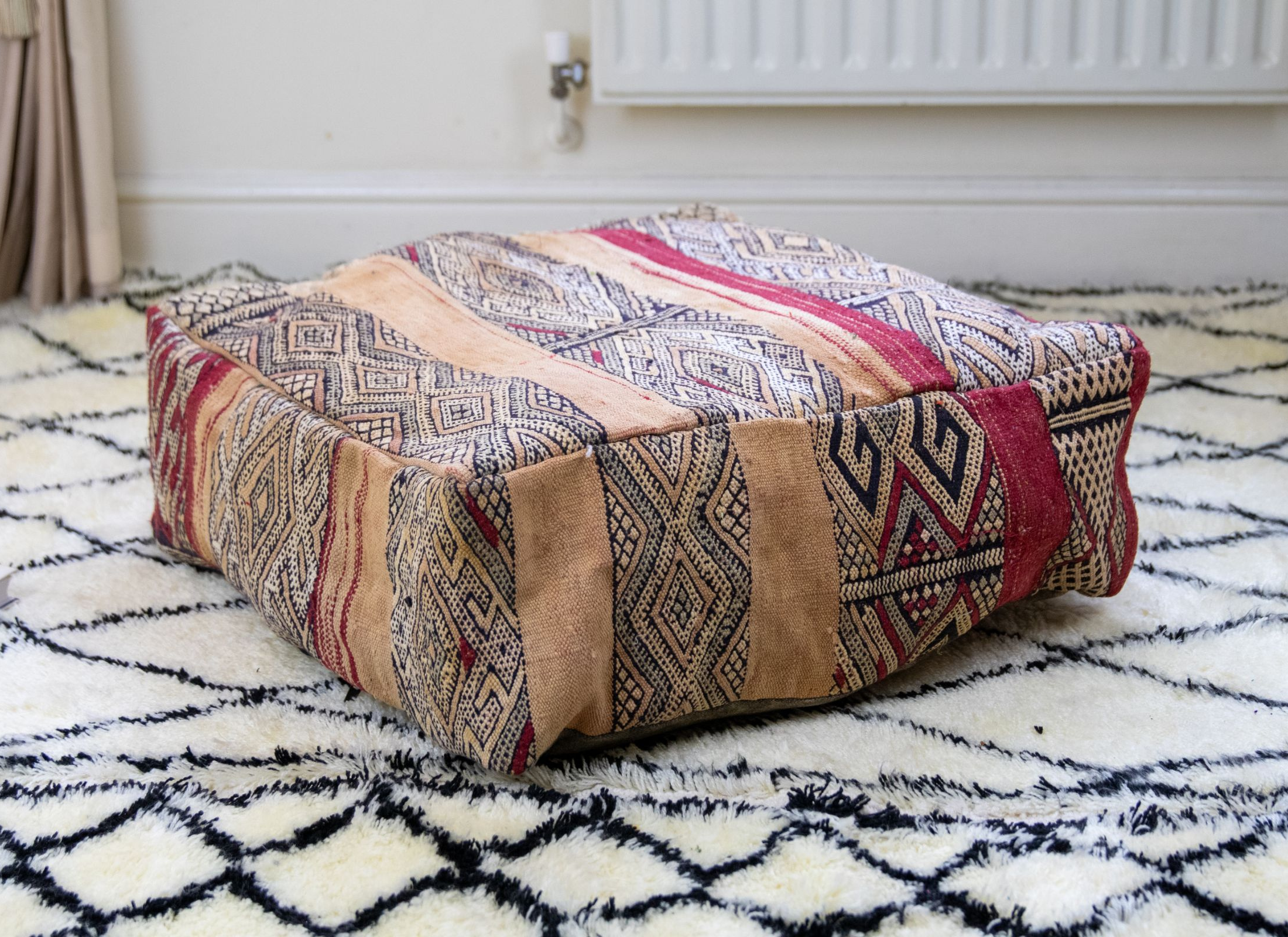 Handmade Moroccan Floor Cushions, Ottomans, and Poufs for Unique Home Décor (Fiona)