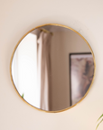 Moroccan Handcrafted Brass Mirror: Round