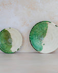 Handmade Tamegroute Half-Glazed Plate - Green