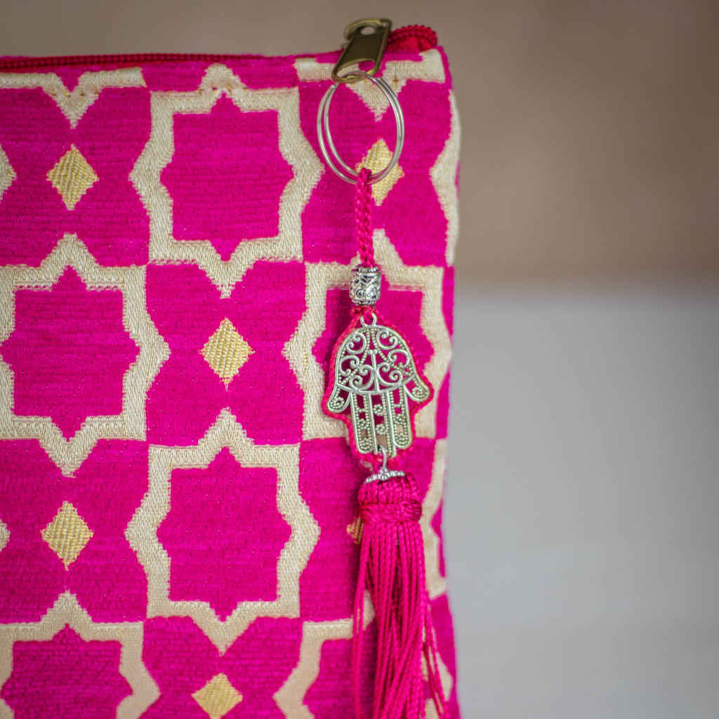 Tassel Clutch in Fuchsia - Sleek Party Purse with Zip