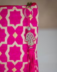 Tassel Clutch in Fuchsia - Sleek Party Purse with Zip