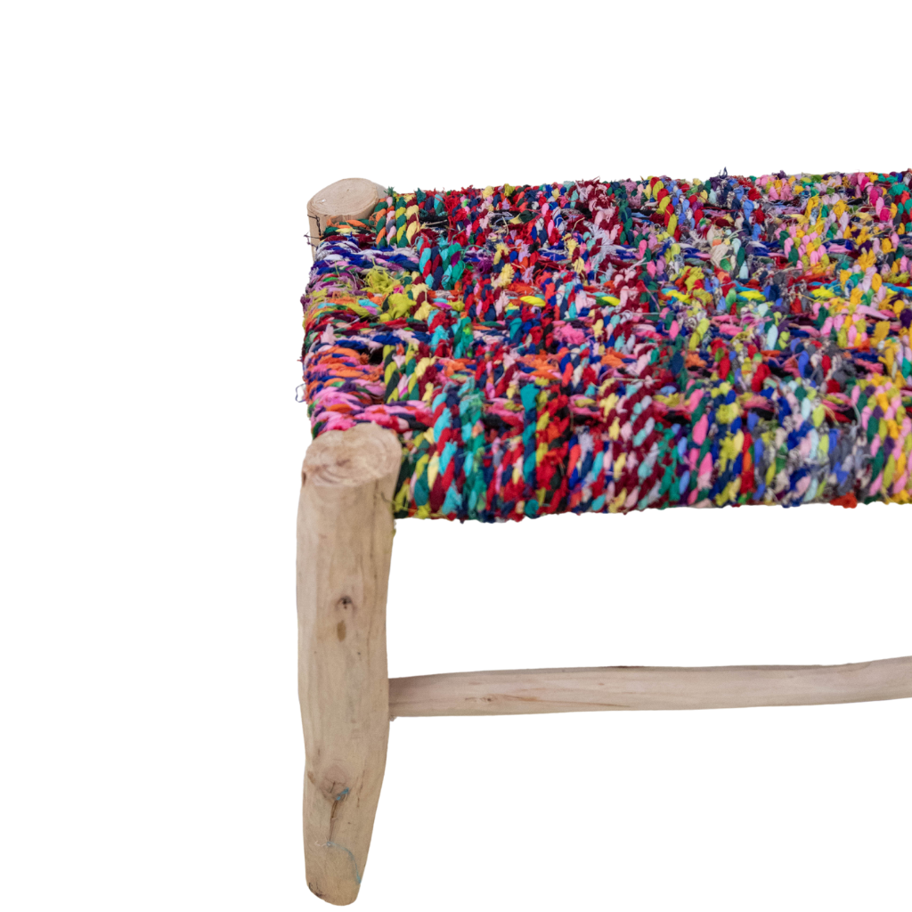 Handcrafted Boucherouite Craft Bench