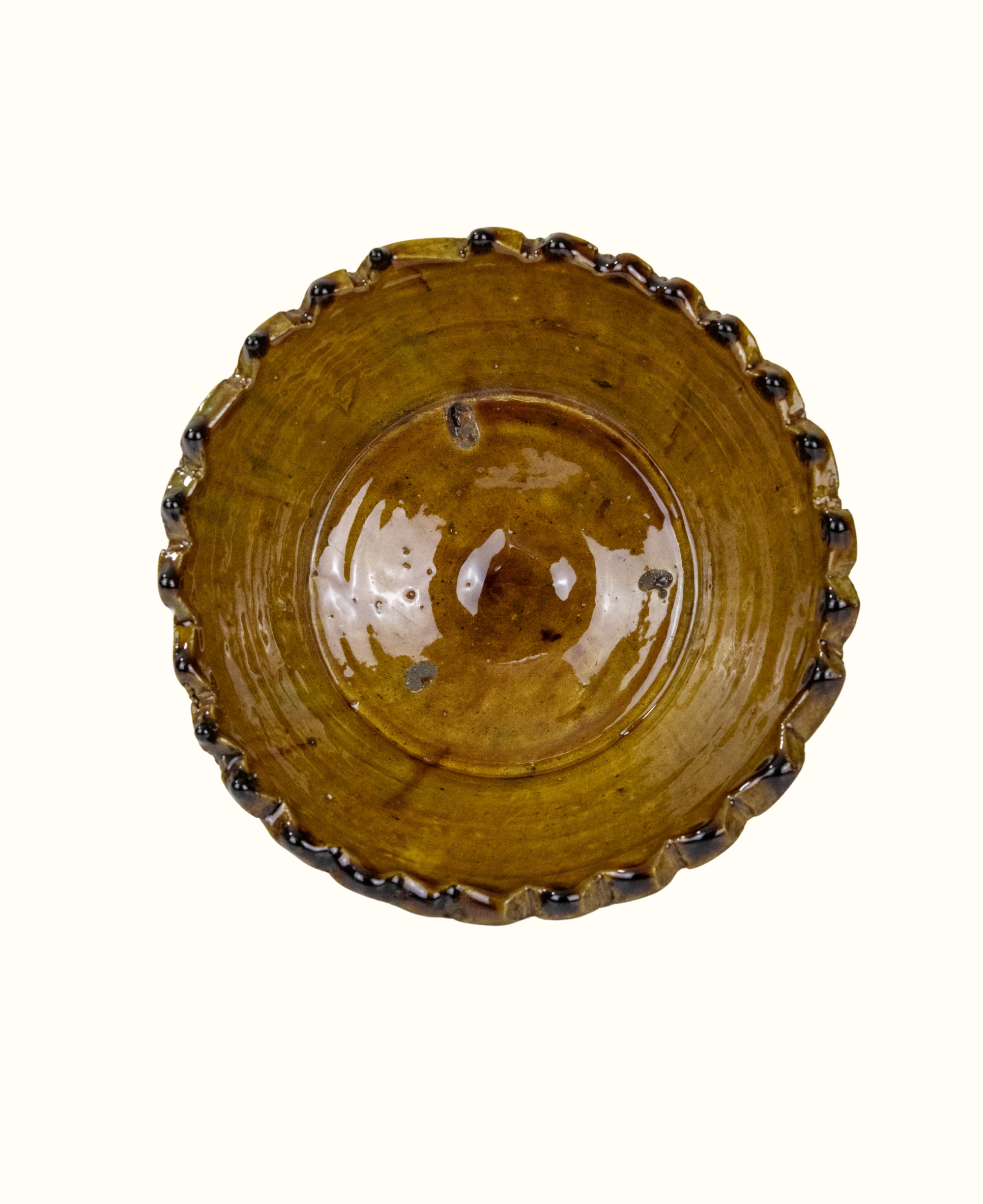 Moroccan Tamegroute Green Glazed Pedestal Bowl – 20cm