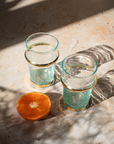 Recycled Moroccan Beldi Clear Tea Glasses Set