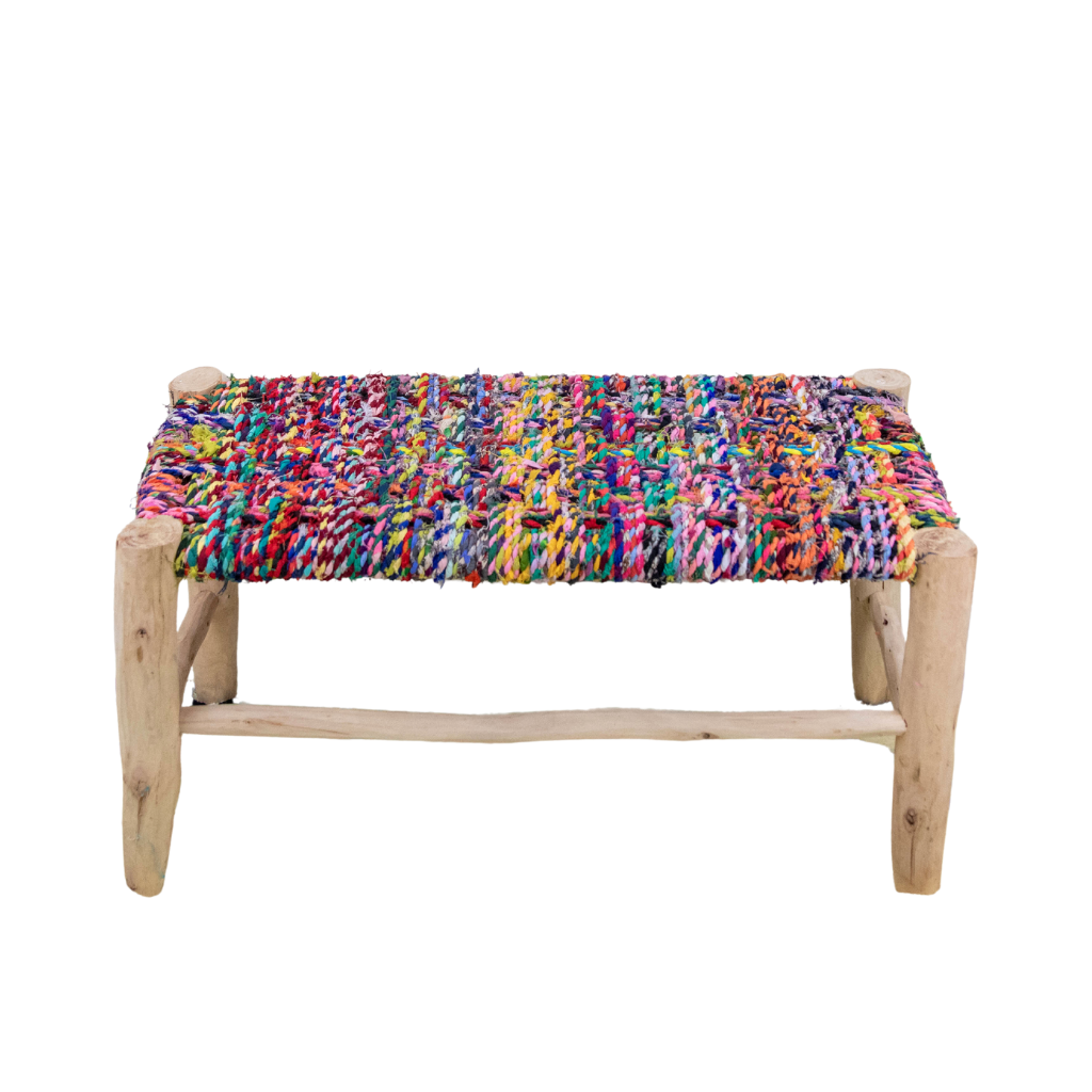 Handcrafted Boucherouite Craft Bench